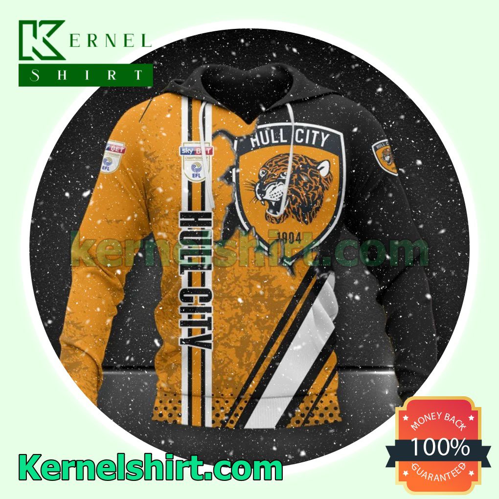 Hull City FC Sky Bet Championship All Over Print Pullover Hoodie Zipper