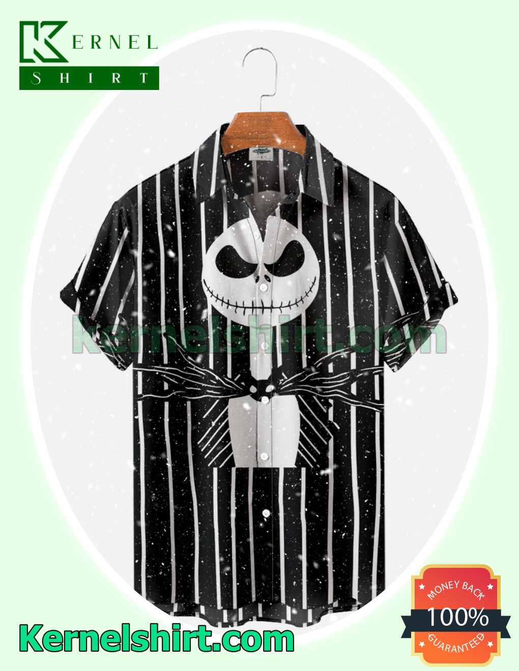 Jack Skellington Black And White Stripes Halloween Costume Shirt