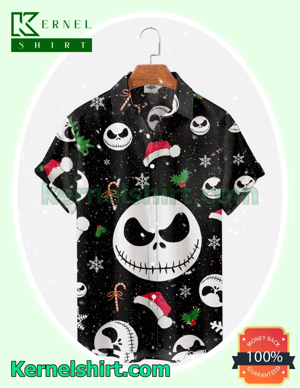 Jack Skellington Face Christmas Halloween Costume Shirt