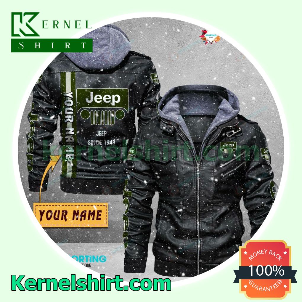 Jeep Faux Leather Aviator Bomber Jacket