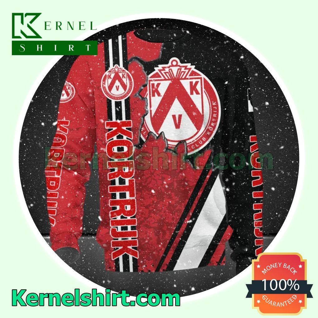Top Selling Koninklijke Voetbalclub Kortrijk Football Club All Over Print Pullover Hoodie Zipper