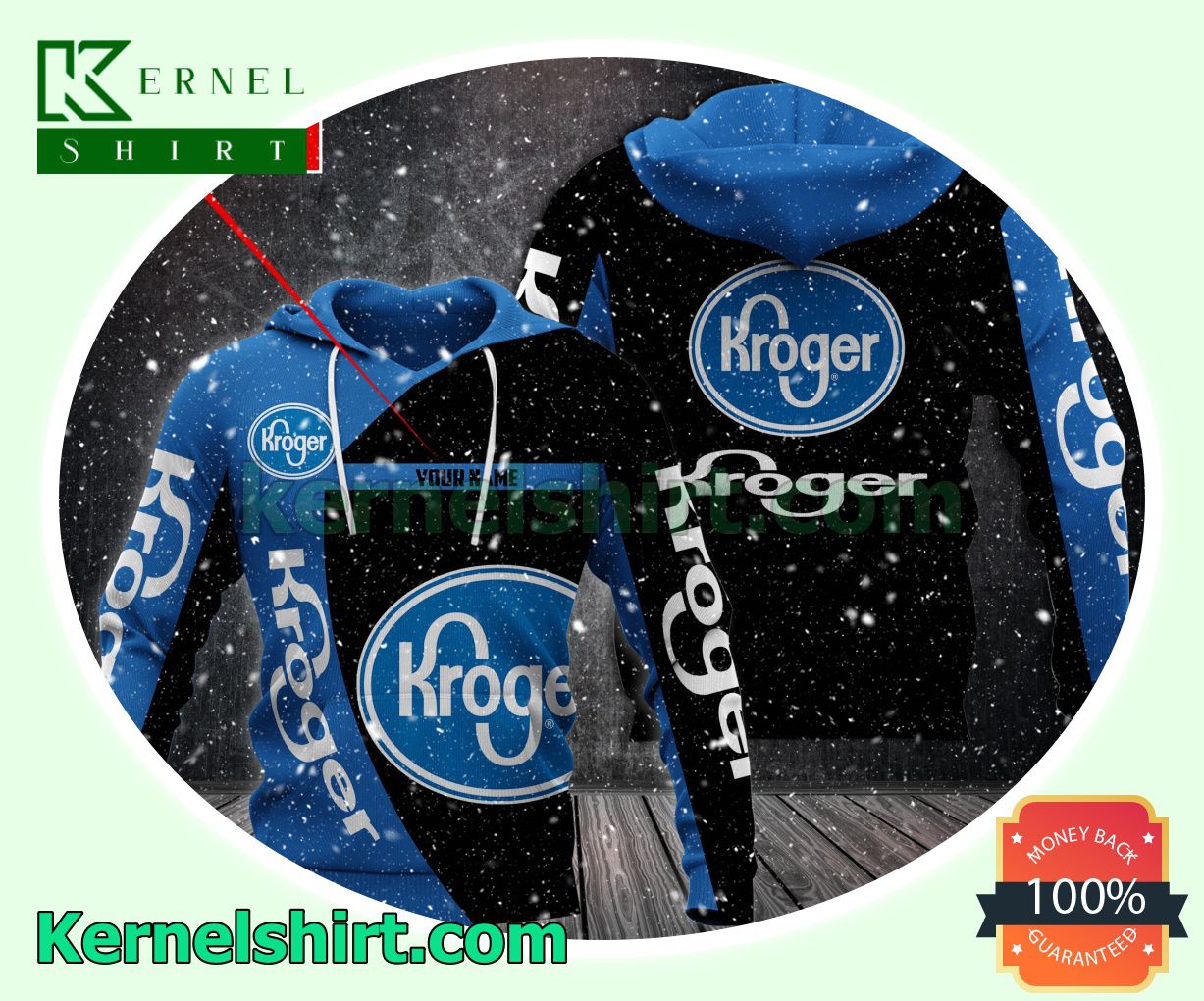 Kroger Logo Print Hooded Jacket