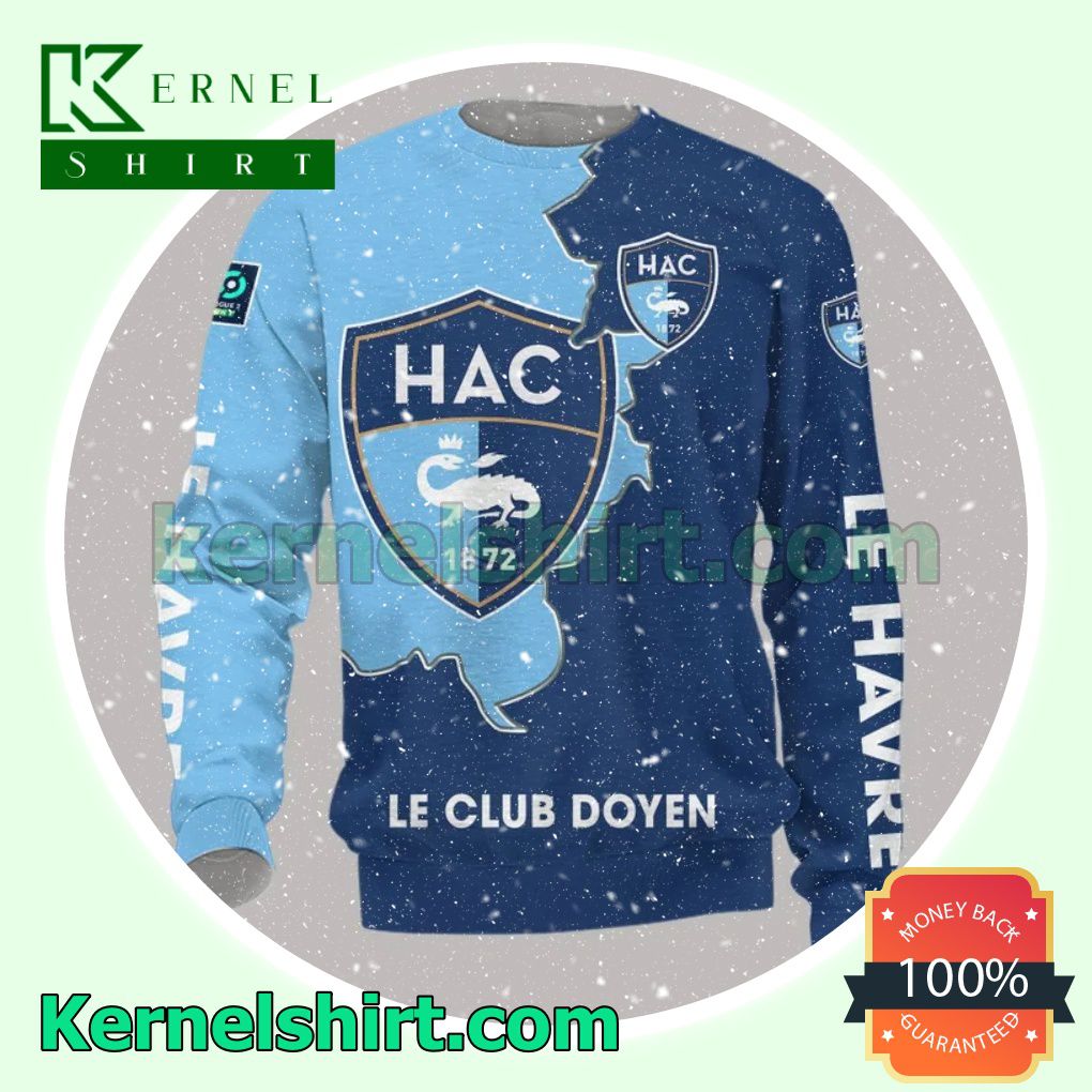Fantastic Le Havre AC Le Club Doyen All Over Print Pullover Hoodie Zipper