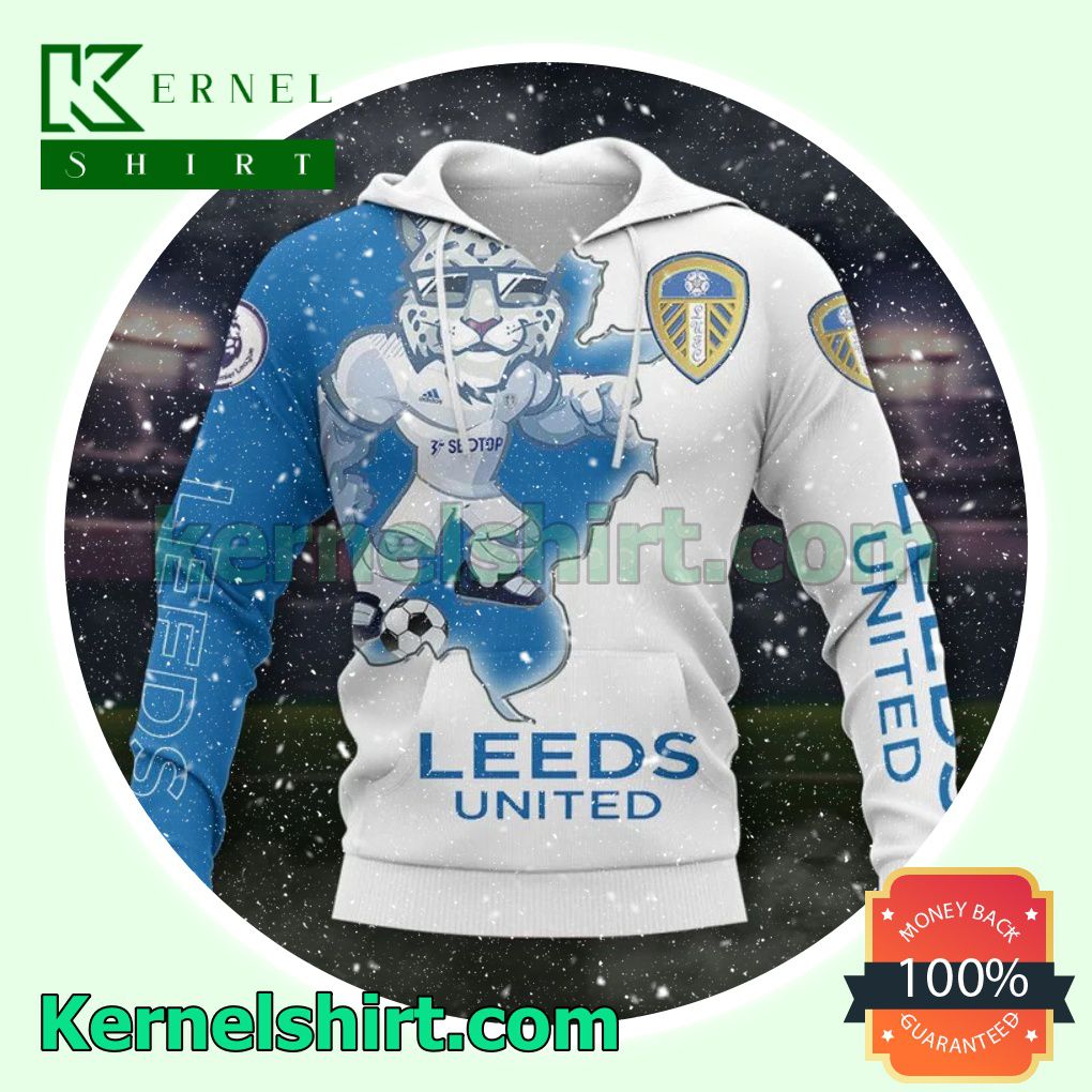 Leeds United FC All Over Print Pullover Hoodie Zipper a