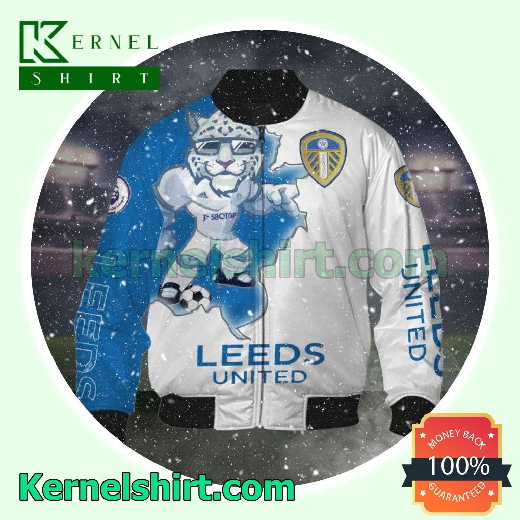 Leeds United FC All Over Print Pullover Hoodie Zipper b