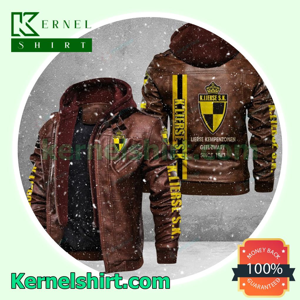 Lierse Kempenzonen Faux Leather Aviator Bomber Jacket a