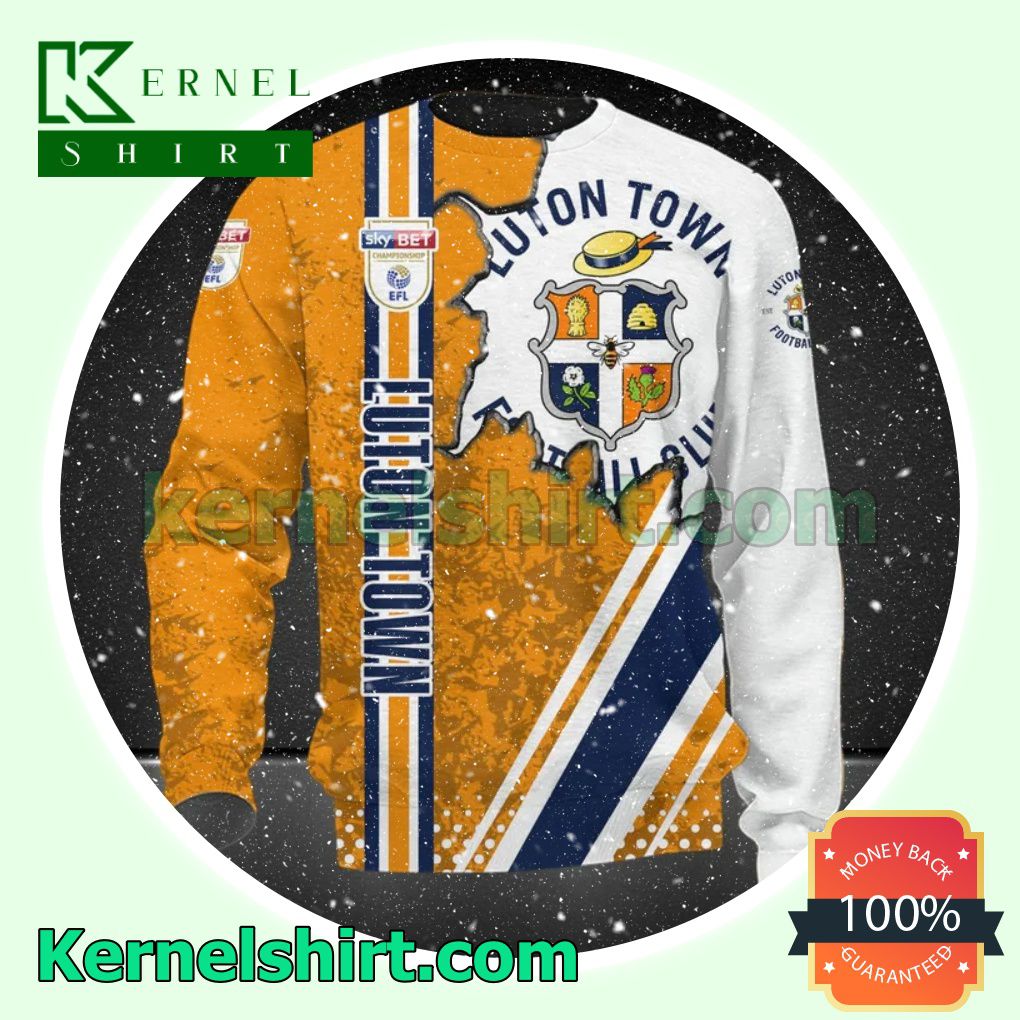 Present Luton Town FC Sky Bet Championship All Over Print Pullover Hoodie Zipper