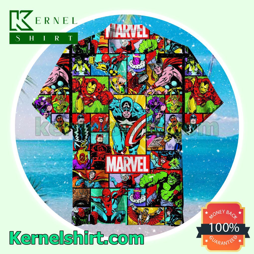 Marvel Comics Avengers Collection Summer Beach Shirt