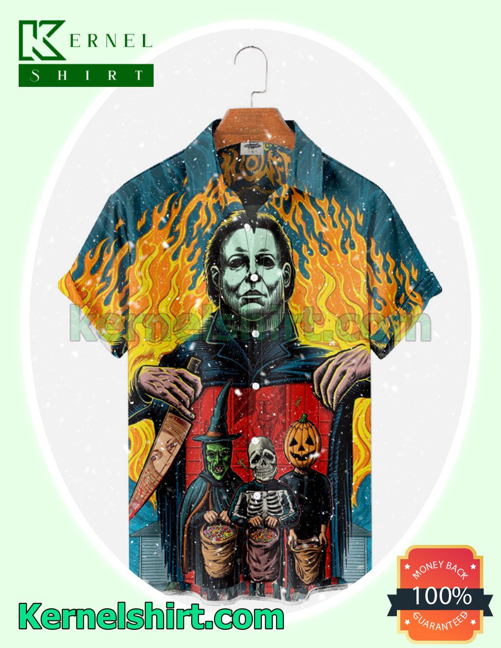 Michael Myers Trick Or Treat Fire Halloween Costume Shirt