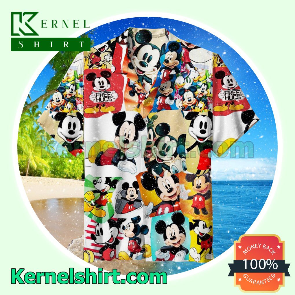 Mickey Minnie Goofy Donald Collage Summer Beach Shirt