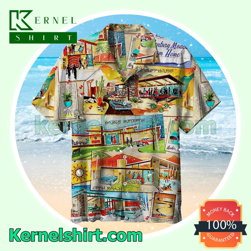 Mid-century Modern Dream Home Summer Beach Shirt