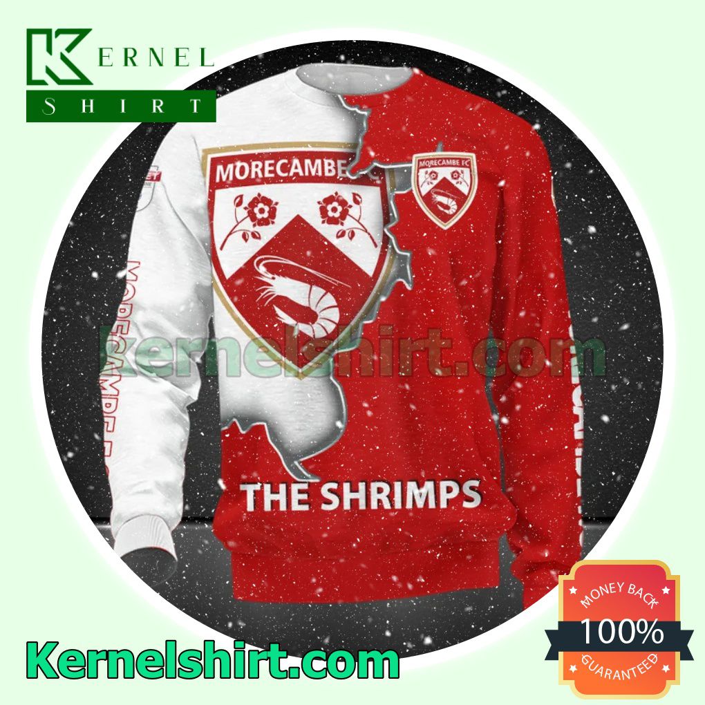 Great Morecambe FC The Shrimps All Over Print Pullover Hoodie Zipper