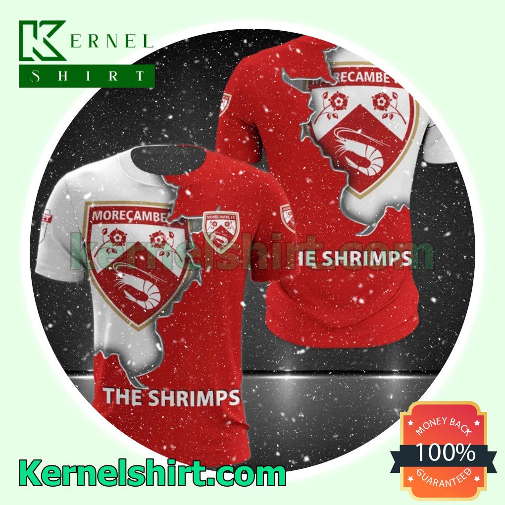 Gorgeous Morecambe FC The Shrimps All Over Print Pullover Hoodie Zipper