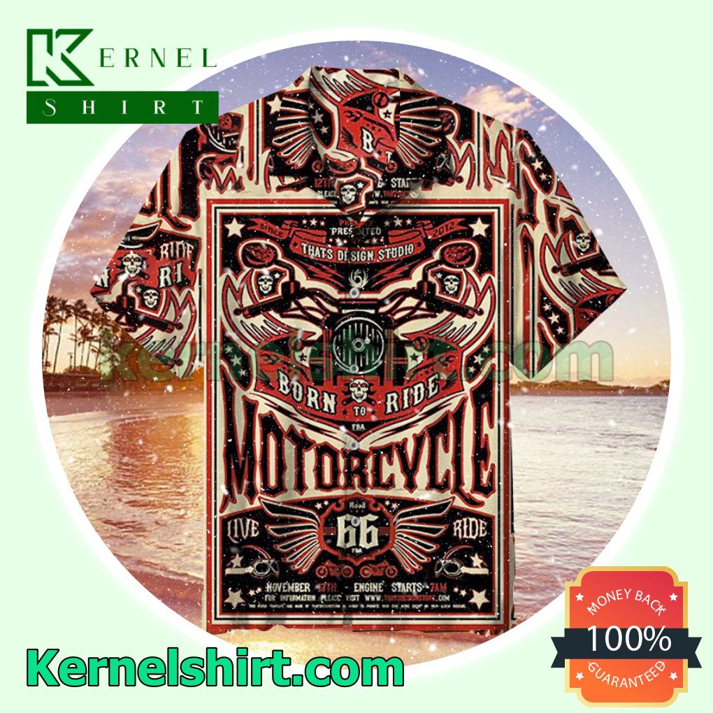 Motorcycle Flyer Route 66 Summer Beach Shirt