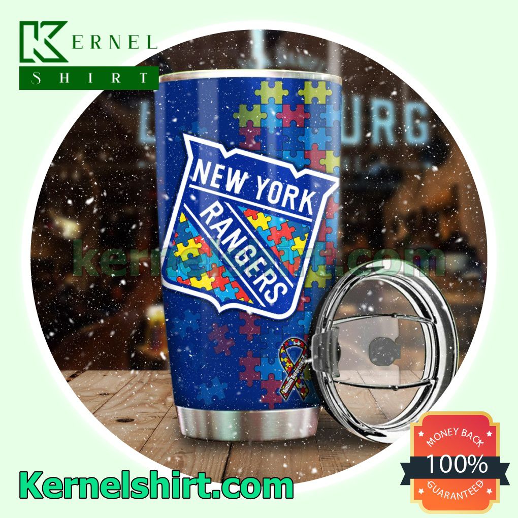 NHL New York Rangers Autism Awareness Tumbler Cup