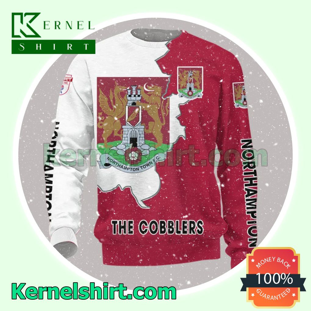 Vibrant Northampton Town FC The Cobblers All Over Print Pullover Hoodie Zipper
