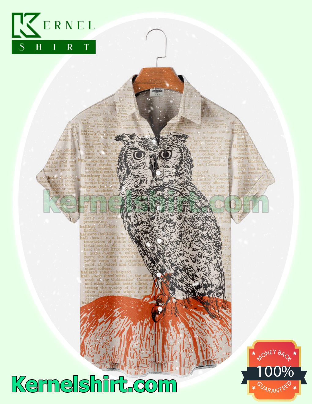 Owl On A Vintage Dictionary Page Halloween Costume Shirt