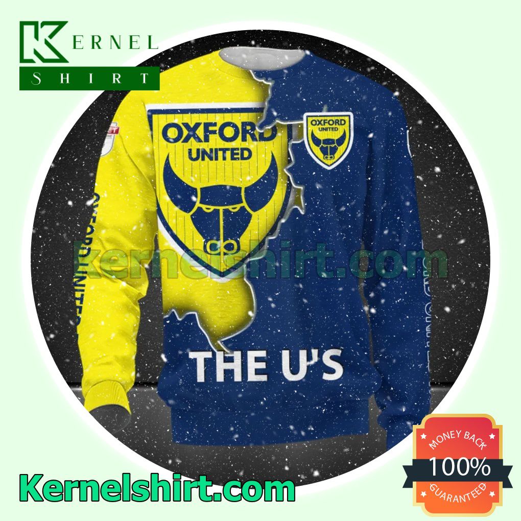 Absolutely Love Oxford United FC The U's All Over Print Pullover Hoodie Zipper