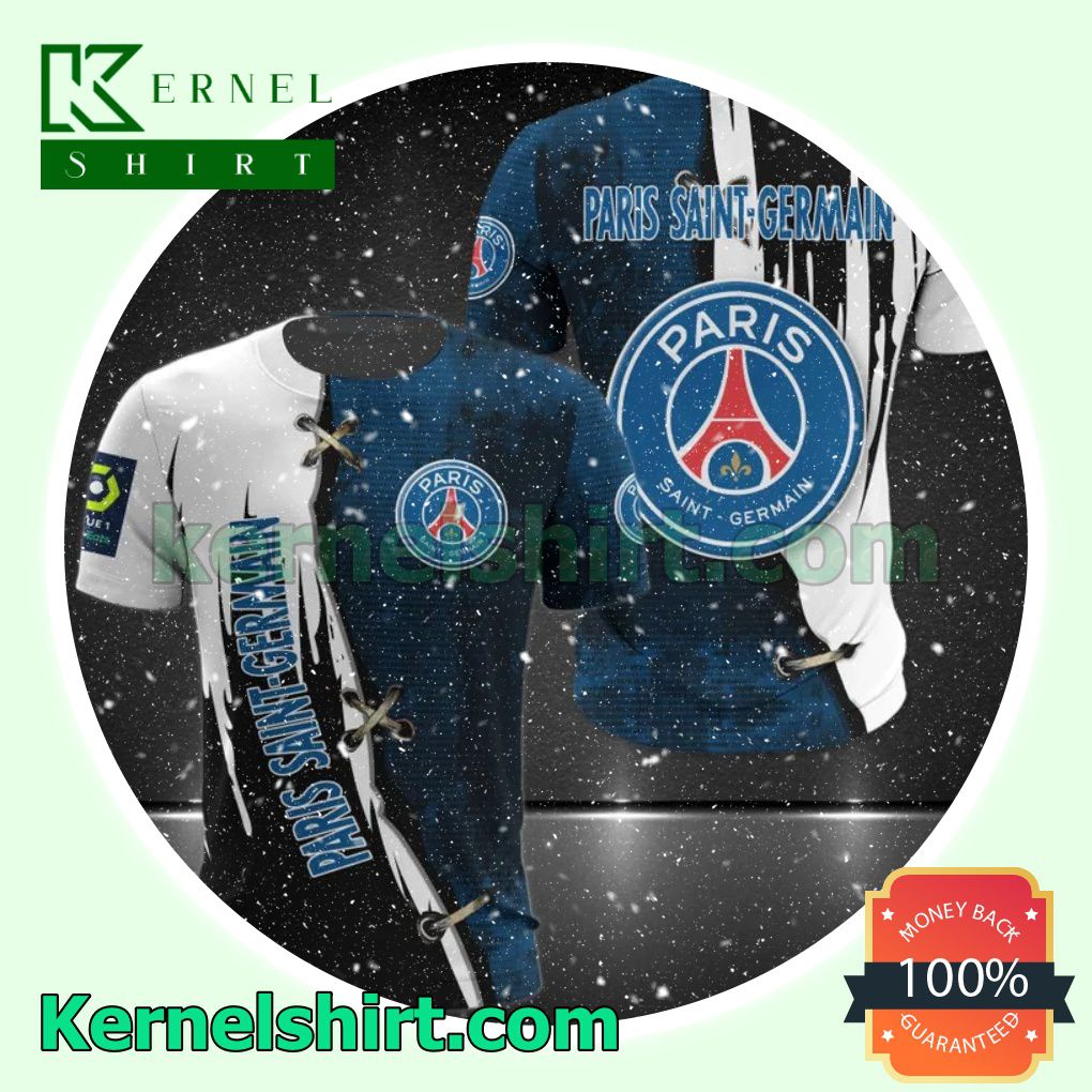 3D Paris Saint-Germain FC All Over Print Pullover Hoodie Zipper