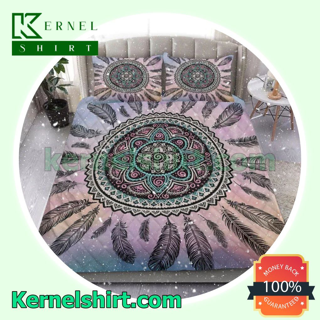 Hot Peace Circle Dream Catcher Mandala Comforter Cover Set