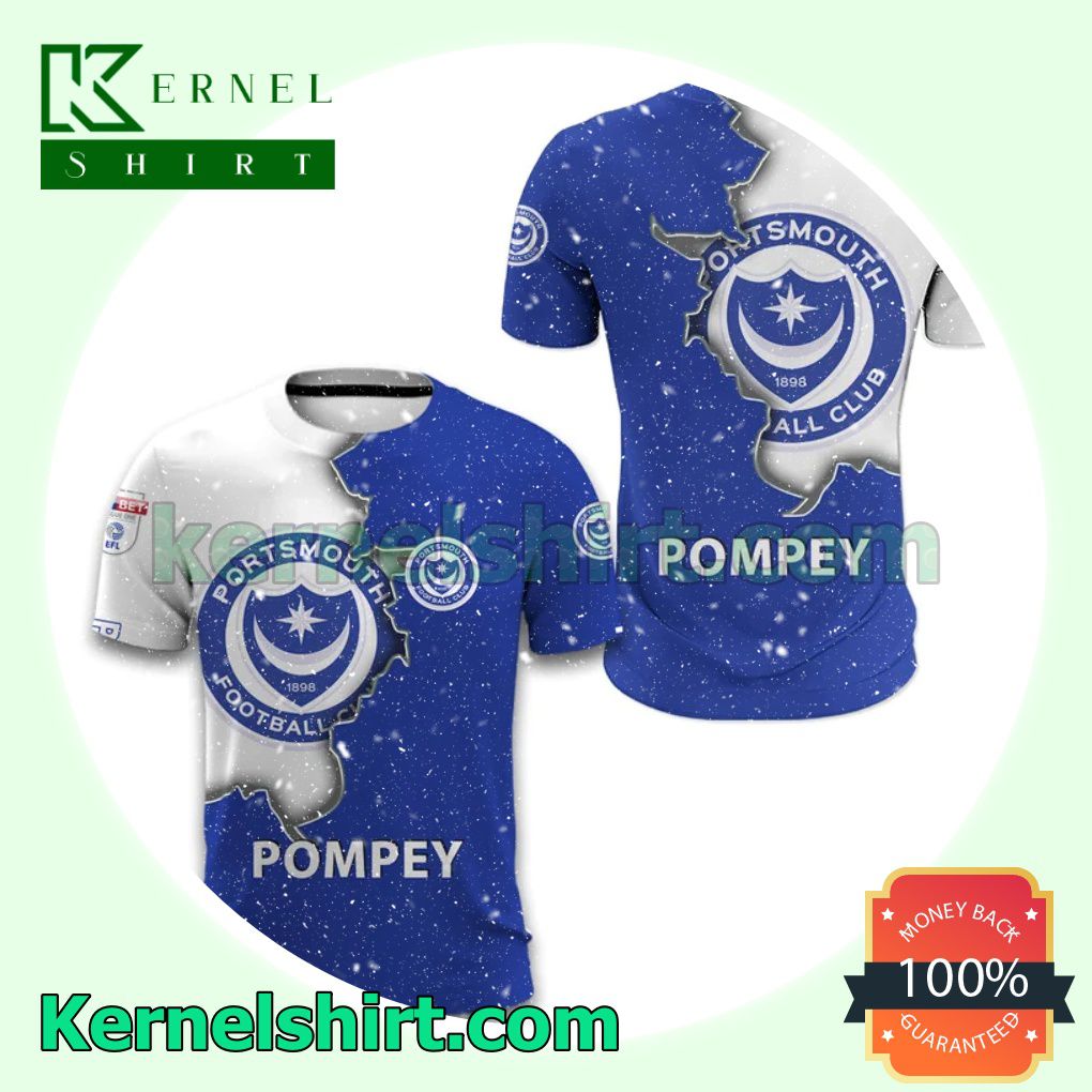 Portsmouth FC Pompey All Over Print Pullover Hoodie Zipper