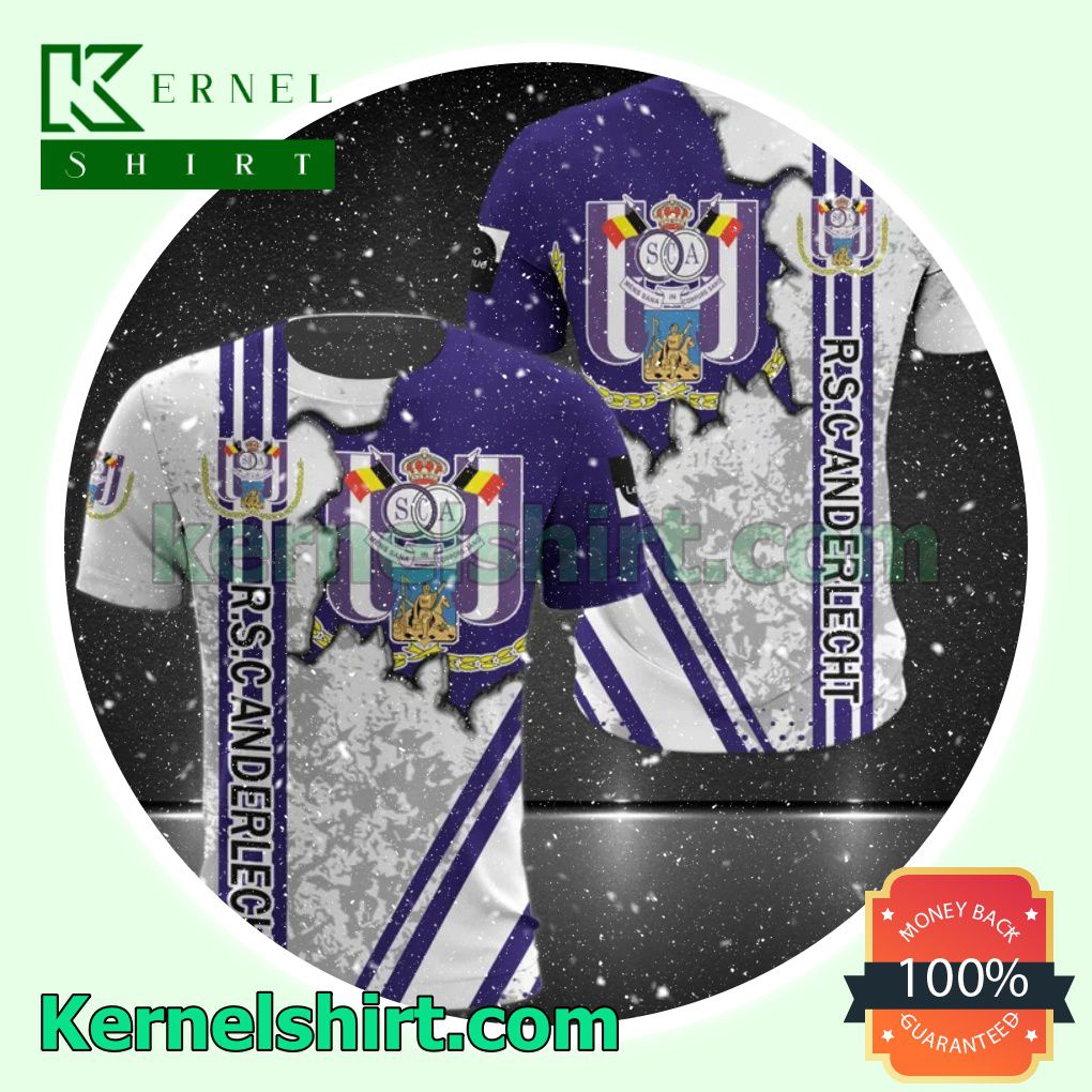 Adorable R.S.C. Anderlecht FC All Over Print Pullover Hoodie Zipper
