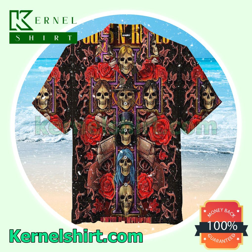 Rock Band Guns N'roses Printed Summer Beach Shirt