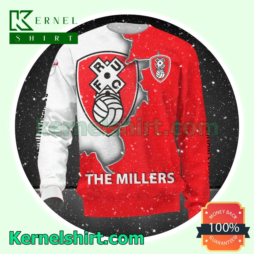 Funny Tee Rotherham United FC The Millers All Over Print Pullover Hoodie Zipper