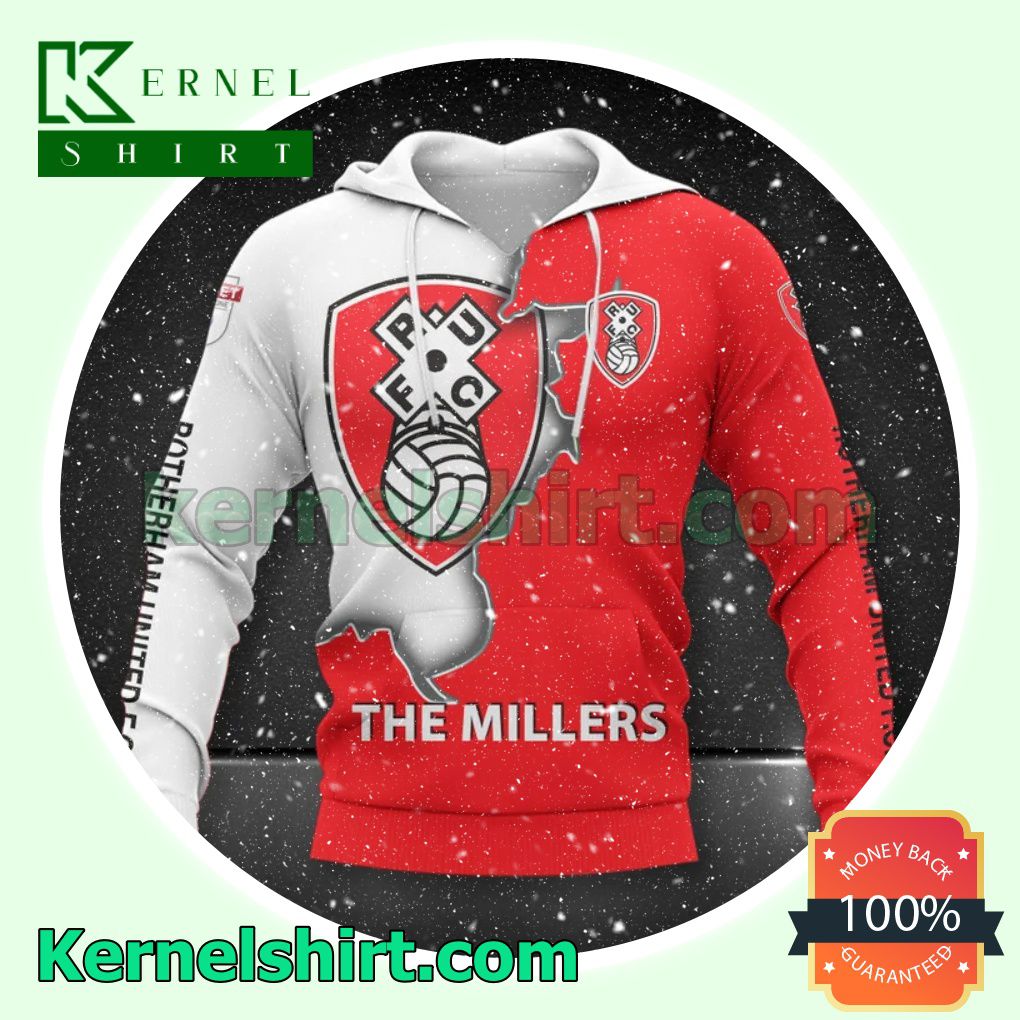 Only For Fan Rotherham United FC The Millers All Over Print Pullover Hoodie Zipper