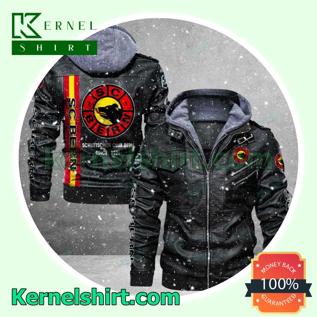 SC Bern Faux Leather Aviator Bomber Jacket