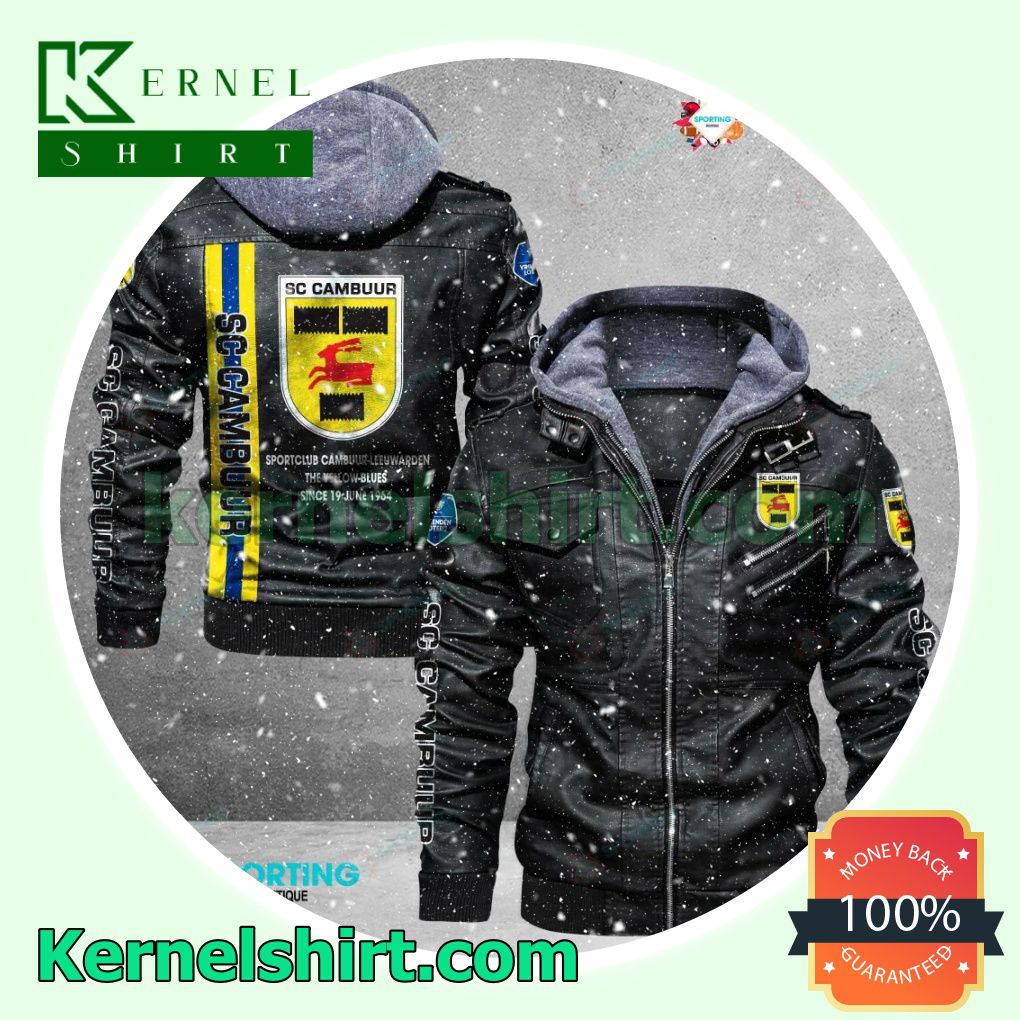 SC Cambuur Faux Leather Aviator Bomber Jacket