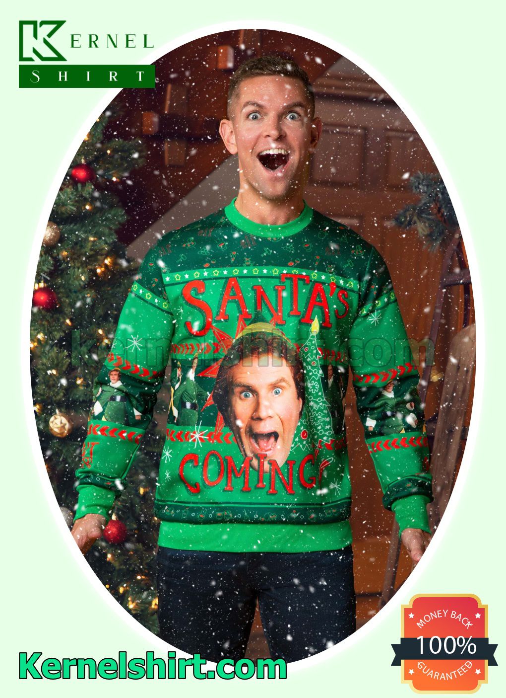 Popular Santa's Coming Buddy The Elf Crewneck Sweater