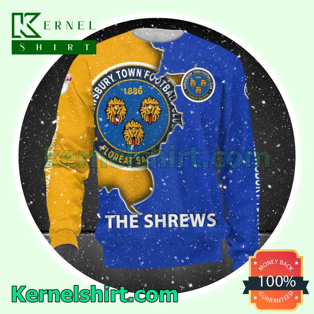 Excellent Shrewsbury Town FC The Shrews All Over Print Pullover Hoodie Zipper