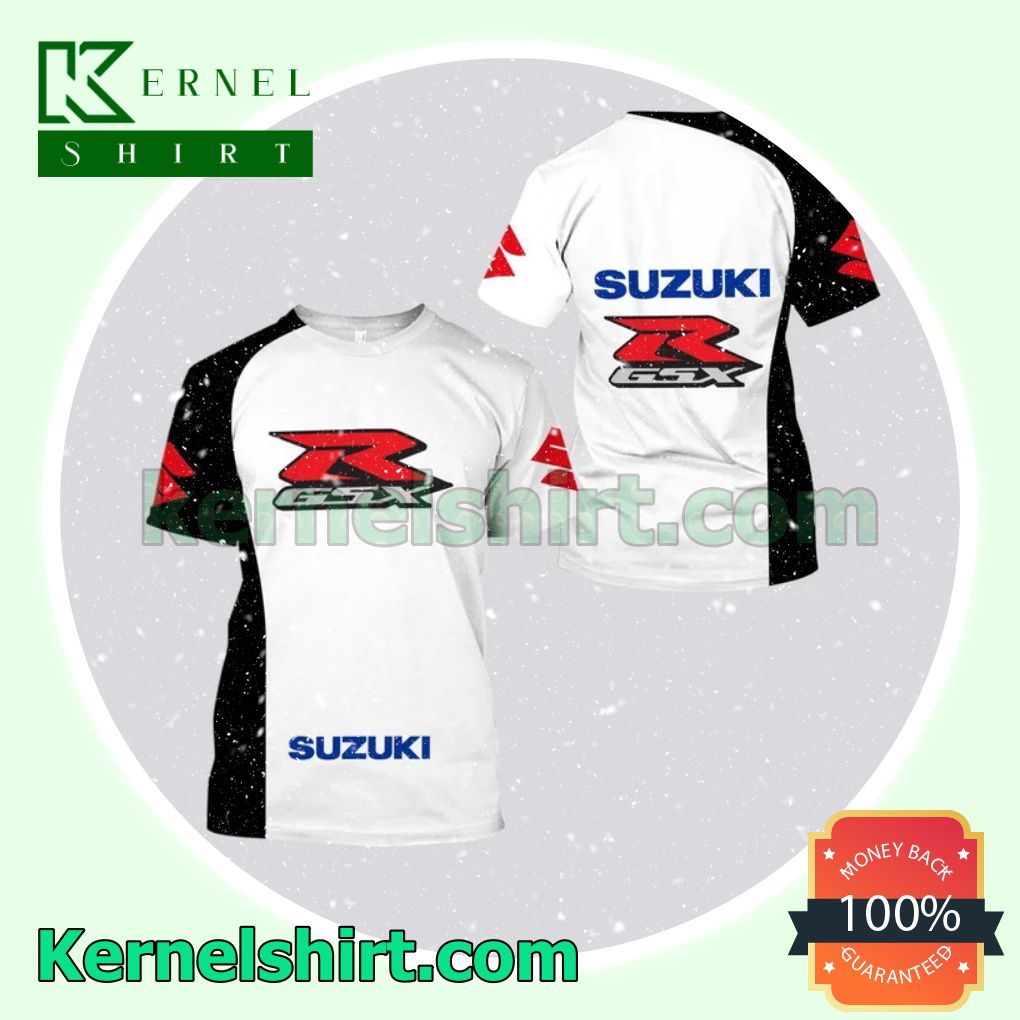 Suzuki Racing Black And White Hooded Sweatshirt, Unisex Shirts