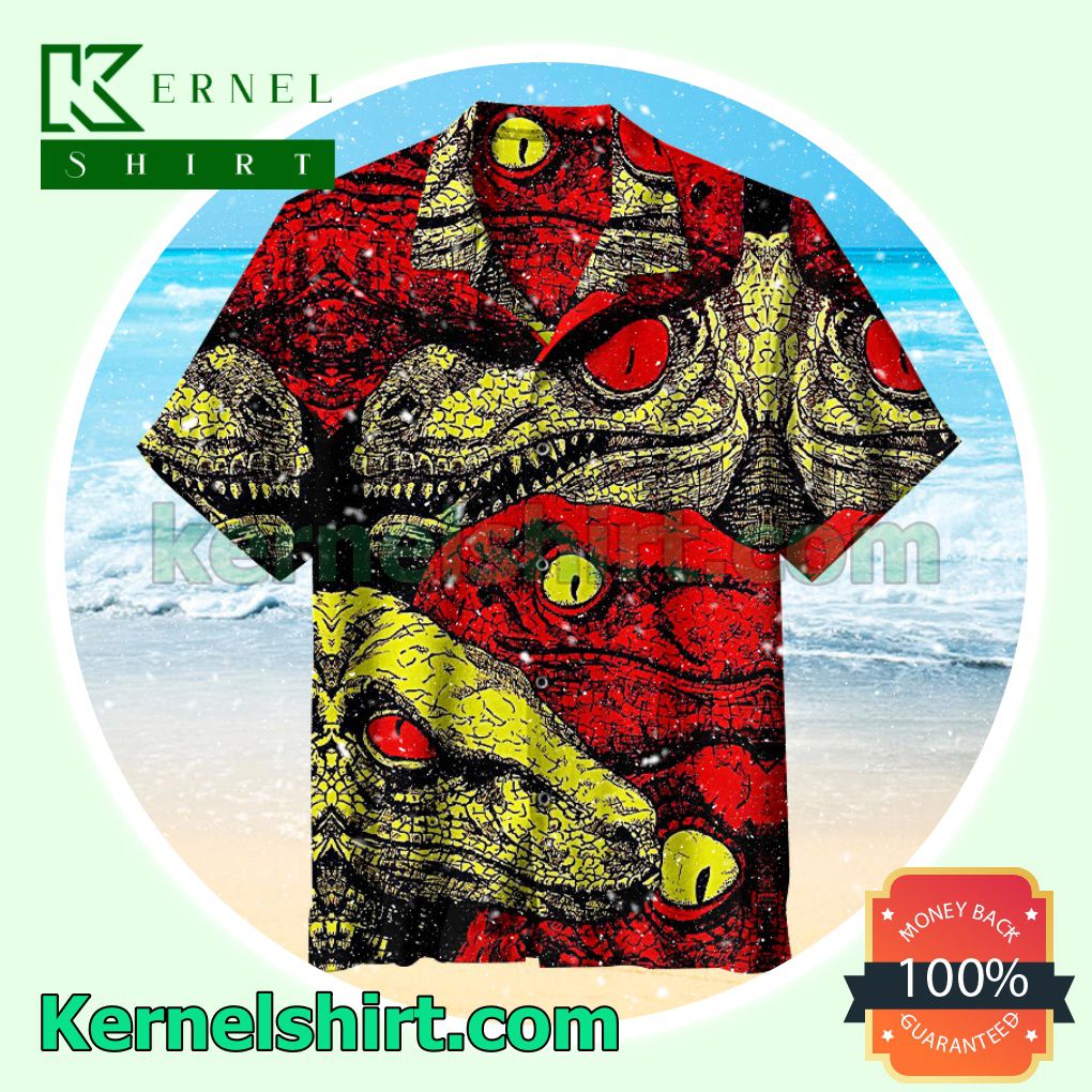 Trippy Dinosaur Summer Beach Shirt