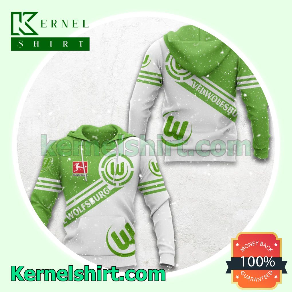 Check out VFL Wolfsburg Bundesliga All Over Print Pullover Hoodie Zipper