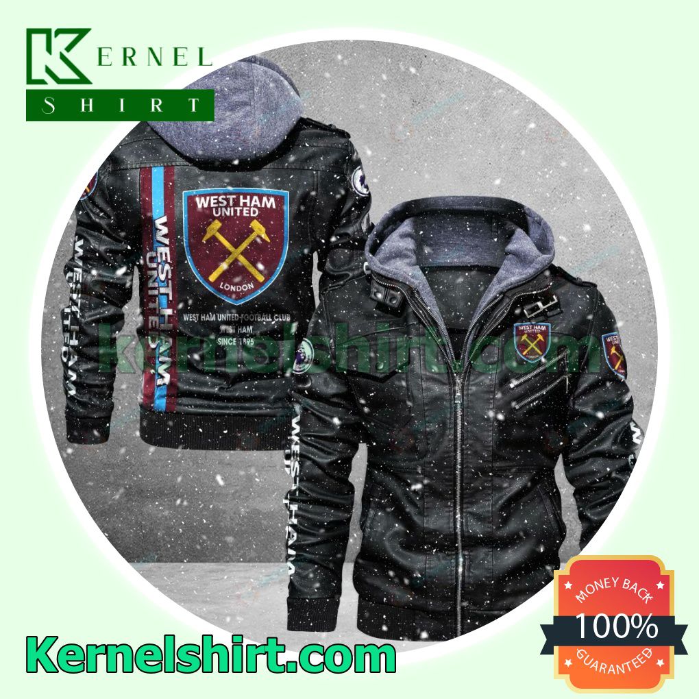 West Ham United F.C Faux Leather Aviator Bomber Jacket