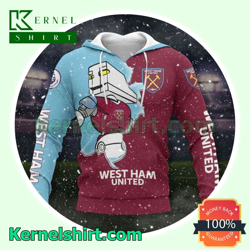 West Ham United FC All Over Print Pullover Hoodie Zipper