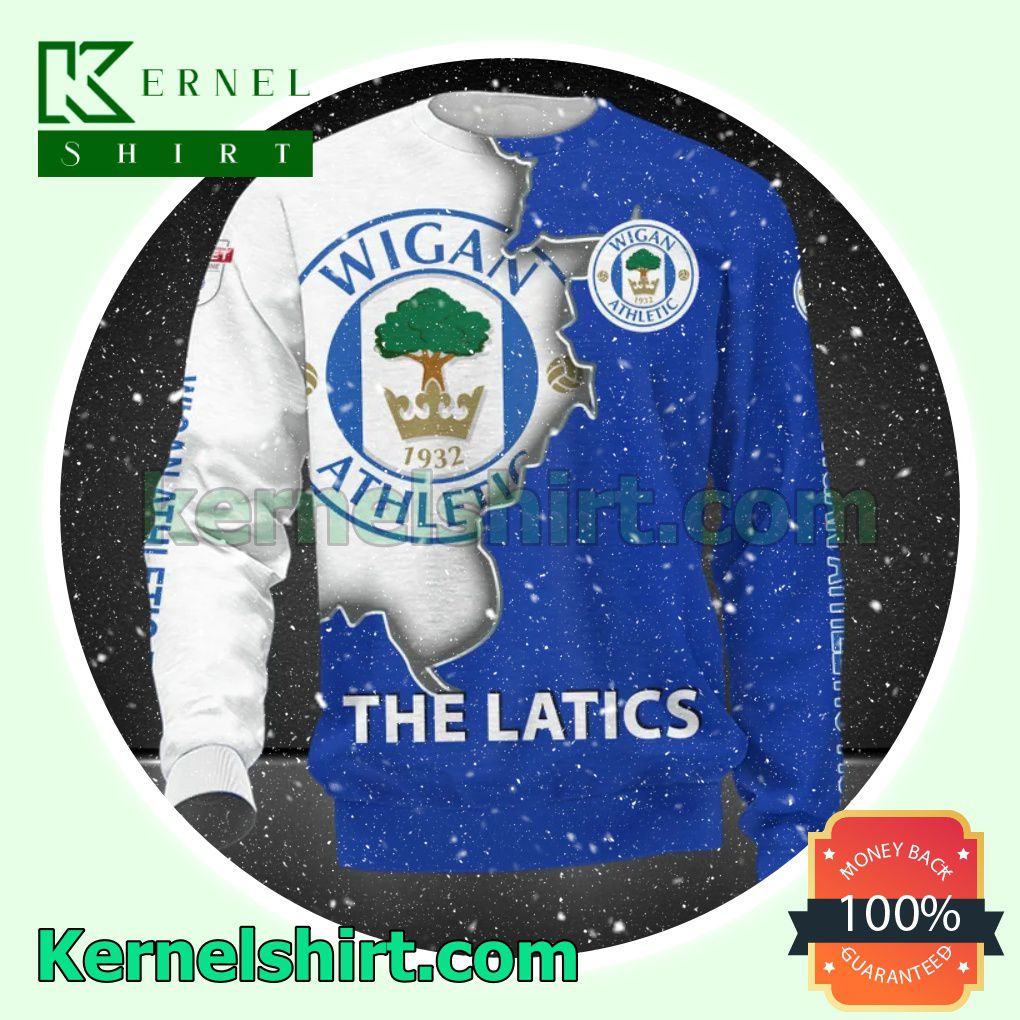 Near me Wigan Athletic FC The Latics All Over Print Pullover Hoodie Zipper