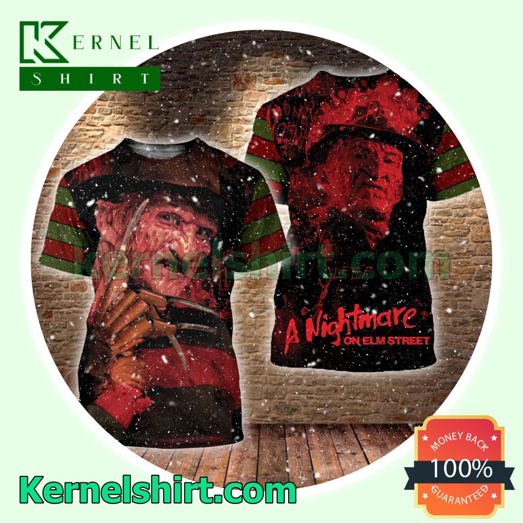 A Nightmare On Elm Street Freddy Krueger Costume Scary Hooded Sweatshirt b