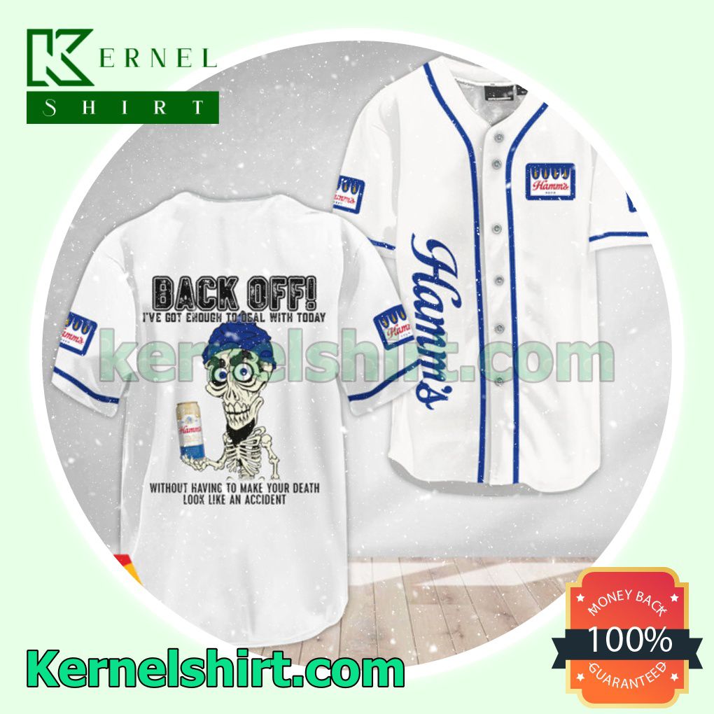 Achmed the Dead Terrorist Hamm's Beer Back Off I've Got Enough To Deal With Today Custom Baseball Jersey