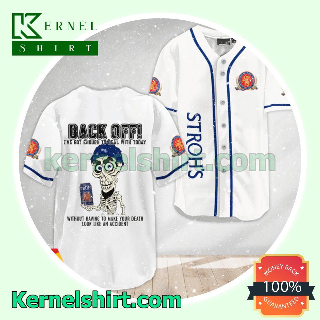 Achmed the Dead Terrorist Stroh's Beer Back Off I've Got Enough To Deal With Today Custom Baseball Jersey