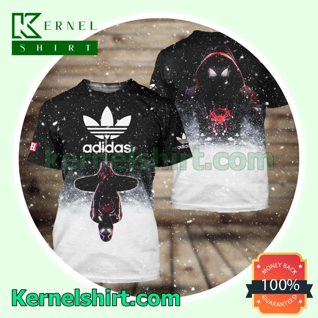 Adidas Marvel Spider Man Black And White Particle Logo 3D T-Shirt