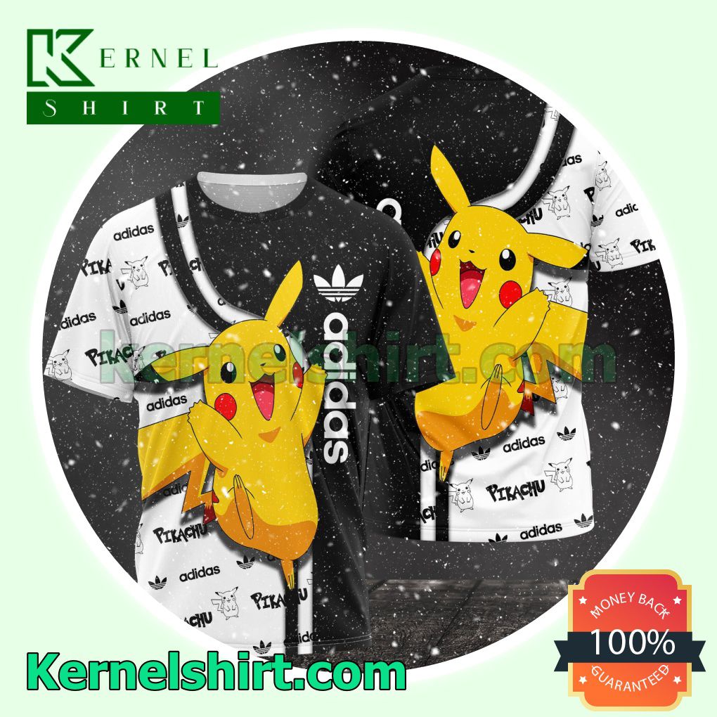 Adidas With Pikachu Logo 3D T-Shirt