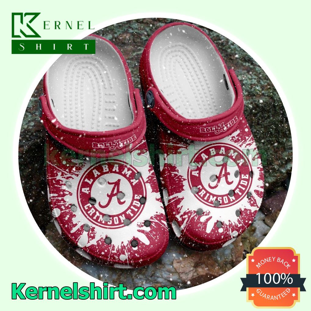 Alabama Crimson Tide Logo Color Splash Clogs Shoes Slippers Sandals