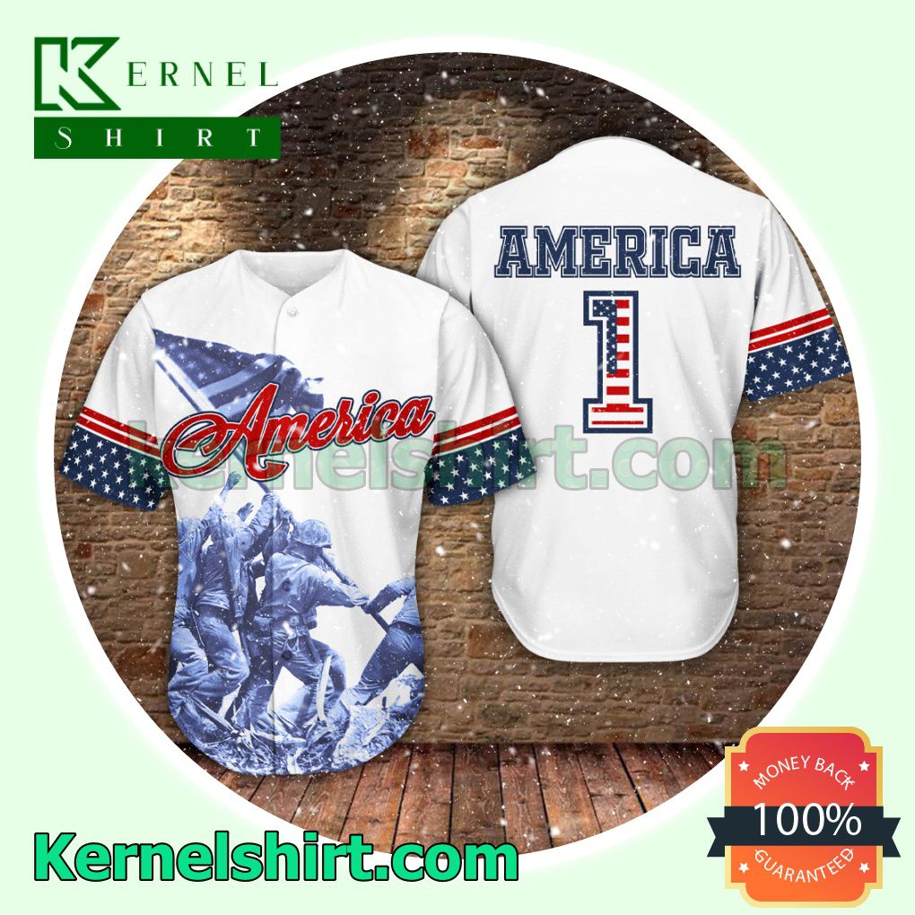 America 1 Button Down Shirts