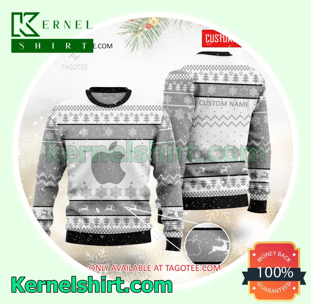Apple Logo Custom Name Crewneck Sweatshirt