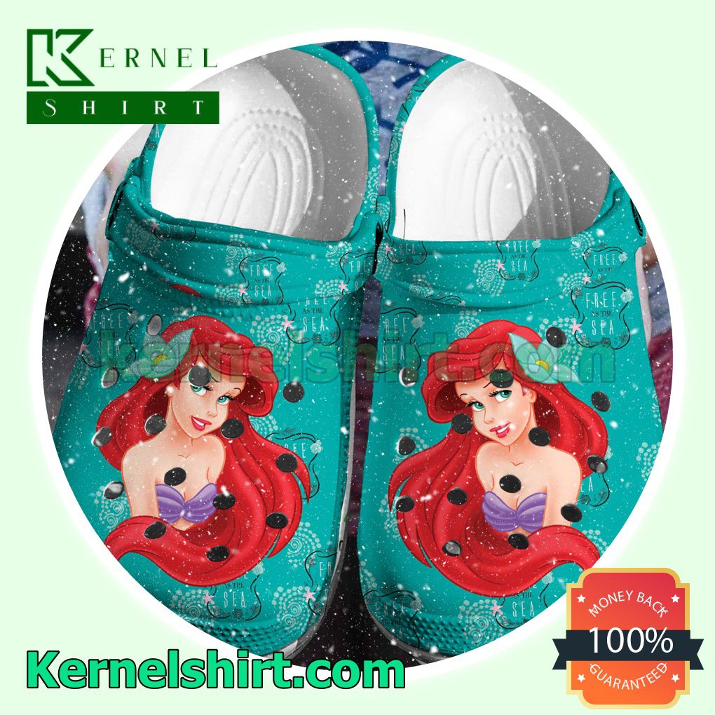 Ariel The Little Mermaid Free As The See Clogs Shoes Slippers Sandals