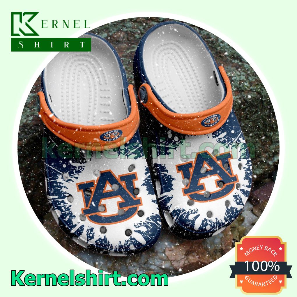 Auburn Tigers Logo Color Splash Clogs Shoes Slippers Sandals
