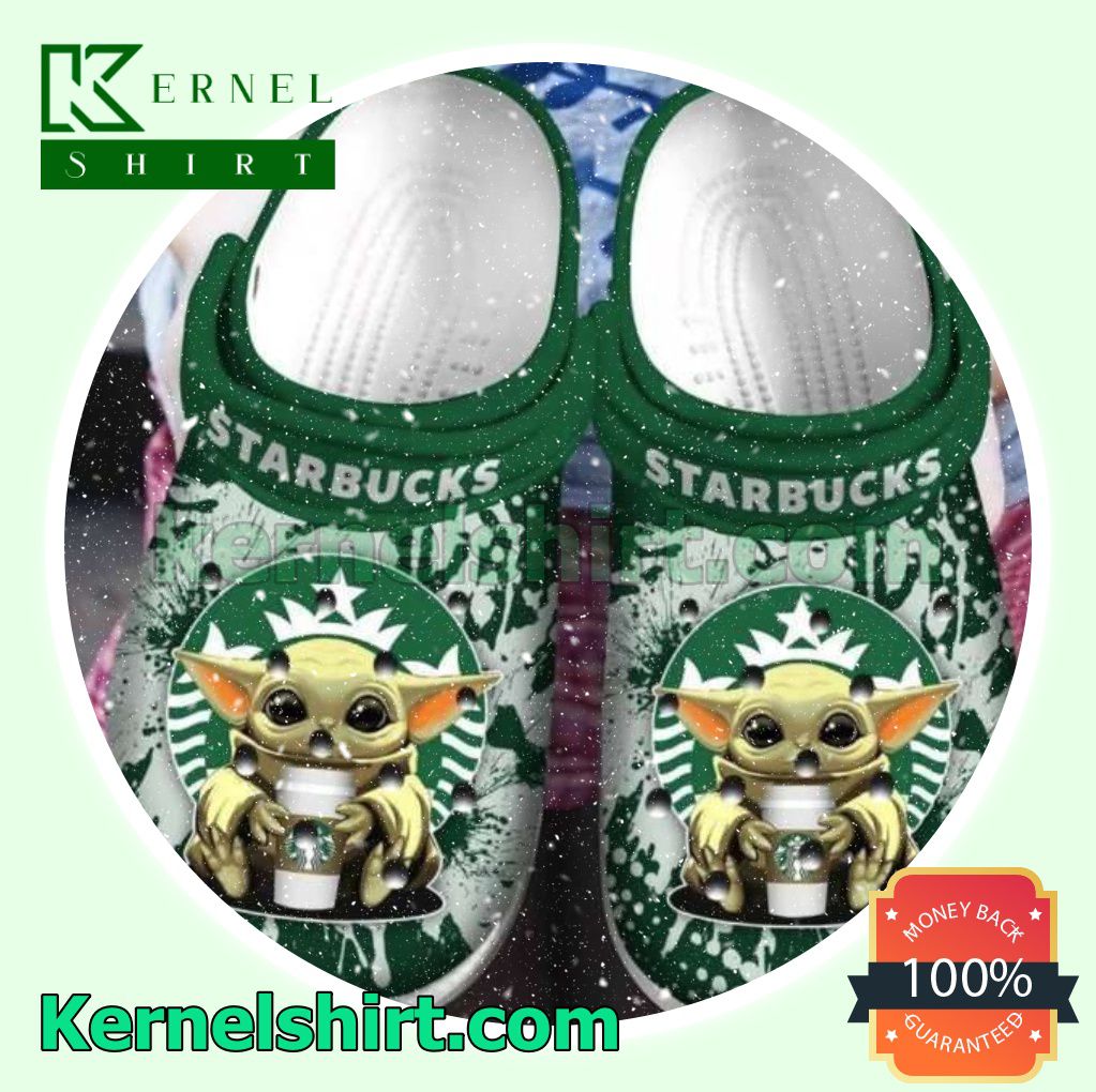 Baby Yoda With Starbucks Clogs Shoes Slippers Sandals